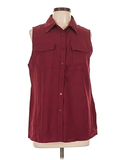 Pre-owned Unbranded Sleeveless Blouse In Burgundy