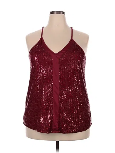 Pre-owned Unbranded Sleeveless Blouse In Burgundy