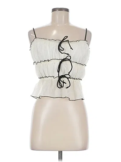 Pre-owned Unbranded Sleeveless Blouse In Ivory