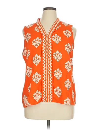 Pre-owned Unbranded Sleeveless Blouse In Orange