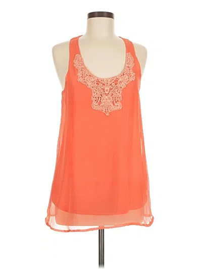 Pre-owned Unbranded Sleeveless Blouse In Orange