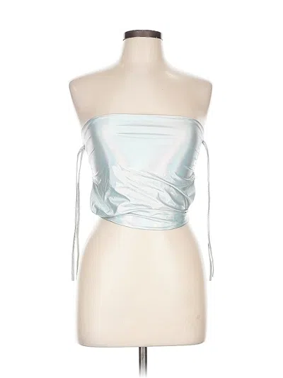 Pre-owned Unbranded Sleeveless Blouse In Silver