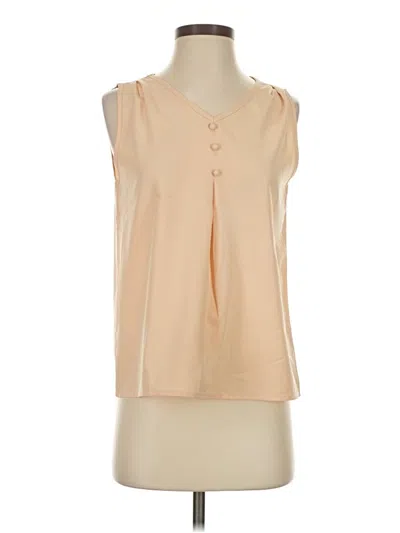 Pre-owned Unbranded Sleeveless Blouse In Tan