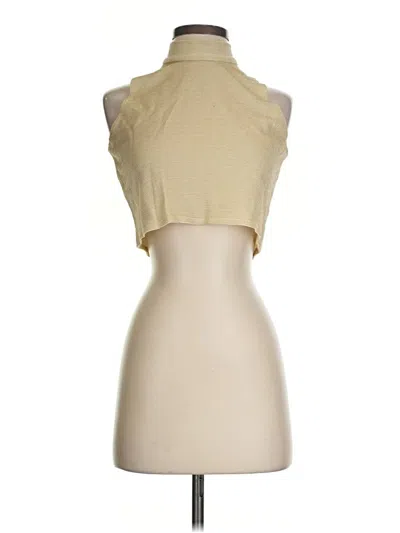 Pre-owned Unbranded Sleeveless Blouse In Tan