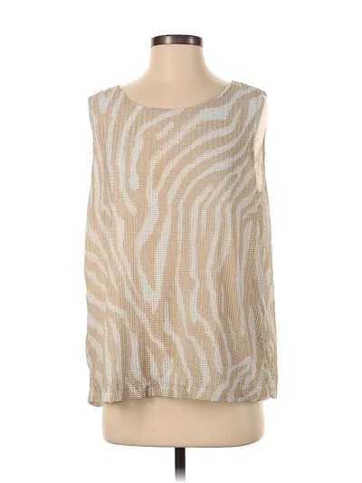 Pre-owned Unbranded Sleeveless Blouse In Tan