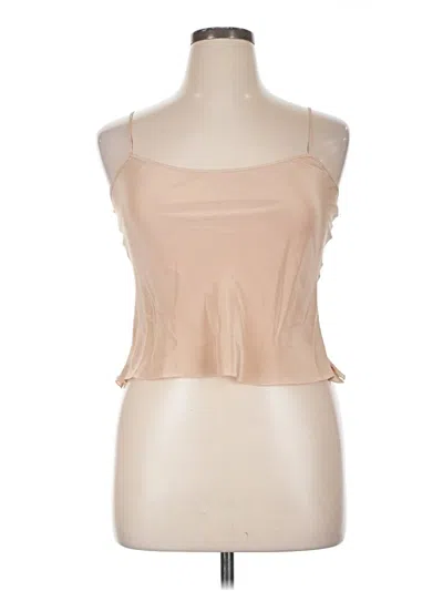 Pre-owned Unbranded Sleeveless Blouse In Tan