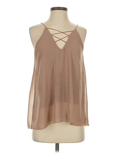 Pre-owned Unbranded Sleeveless Blouse In Tan