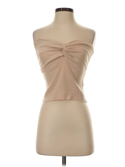 Pre-owned Unbranded Sleeveless Blouse In Tan
