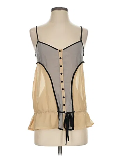 Pre-owned Unbranded Sleeveless Blouse In Tan