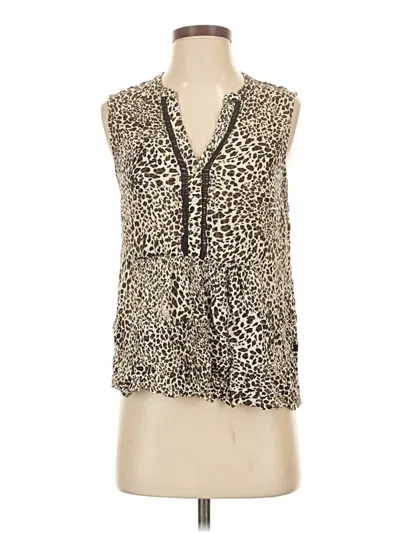 Pre-owned Unbranded Sleeveless Blouse In Tan