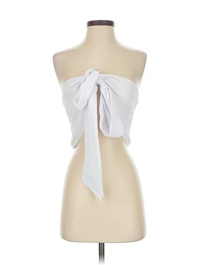 Pre-owned Unbranded Sleeveless Blouse In White