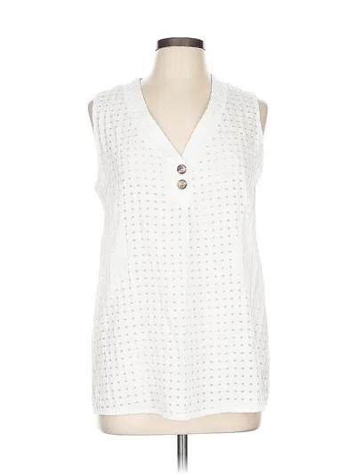 Pre-owned Unbranded Sleeveless Blouse In White