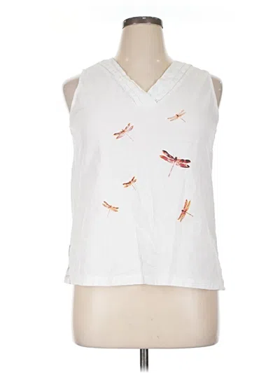 Pre-owned Unbranded Sleeveless Blouse In White
