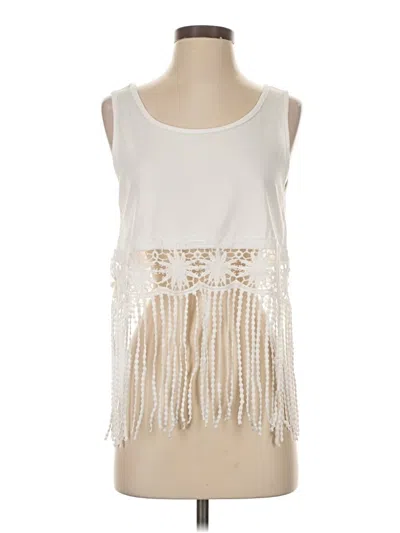 Pre-owned Unbranded Sleeveless Blouse In White