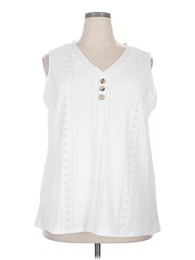Pre-owned Unbranded Sleeveless Blouse In White
