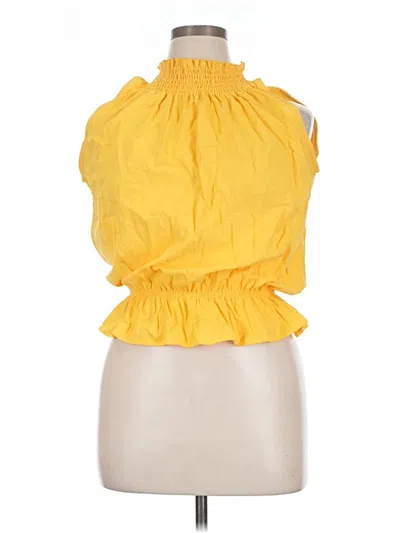Pre-owned Unbranded Sleeveless Blouse In Yellow