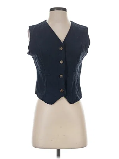 Pre-owned Unbranded Sleeveless Button Down Shirt In Black