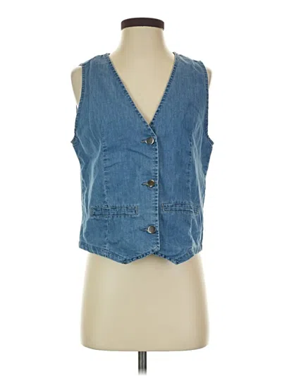 Pre-owned Unbranded Sleeveless Button Down Shirt In Blue