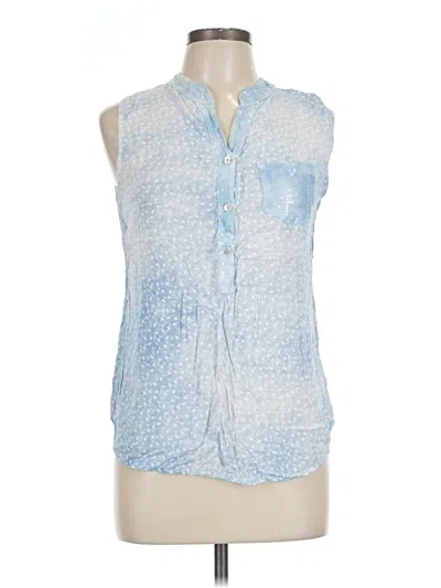 Pre-owned Unbranded Sleeveless Button Down Shirt In Blue