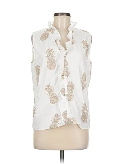 Pre-owned Unbranded Sleeveless Button Down Shirt In Brown