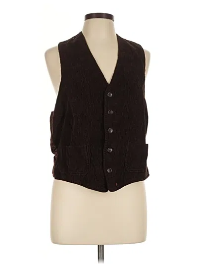 Pre-owned Unbranded Sleeveless Button Down Shirt In Brown