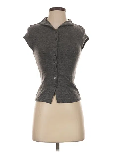 Pre-owned Unbranded Sleeveless Button Down Shirt In Gray