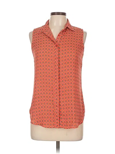 Pre-owned Unbranded Sleeveless Button Down Shirt In Orange