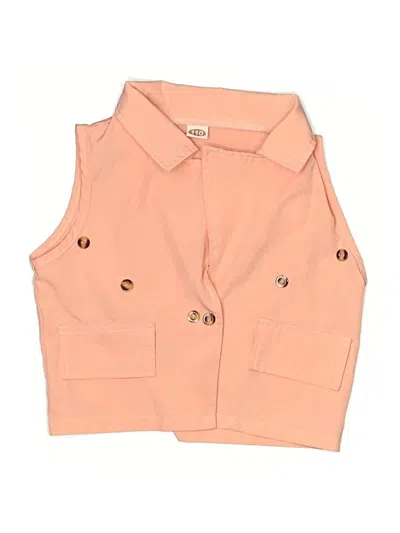 Pre-owned Unbranded Kids' Sleeveless Button Down Shirt In Orange
