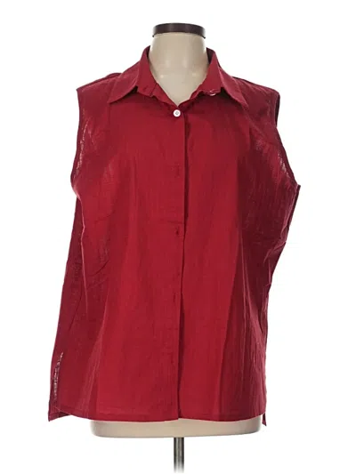 Pre-owned Unbranded Sleeveless Button Down Shirt In Red
