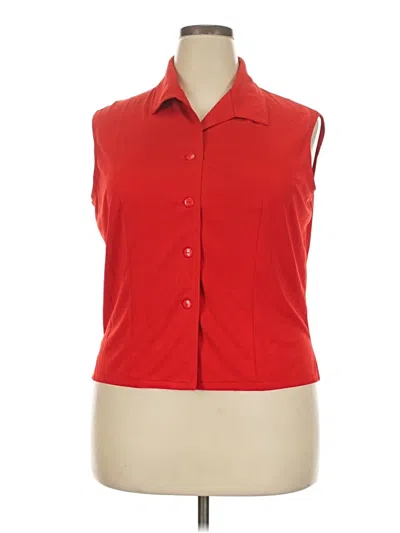 Pre-owned Unbranded Sleeveless Button Down Shirt In Red