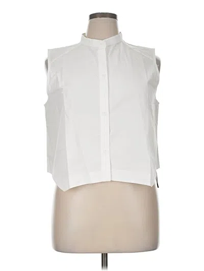 Unbranded Sleeveless Button Down Shirt In White