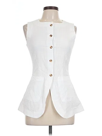 Pre-owned Unbranded Sleeveless Button Down Shirt In White