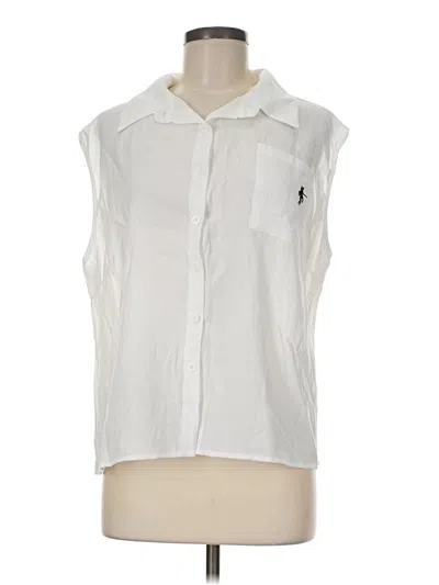 Pre-owned Unbranded Sleeveless Button Down Shirt In White