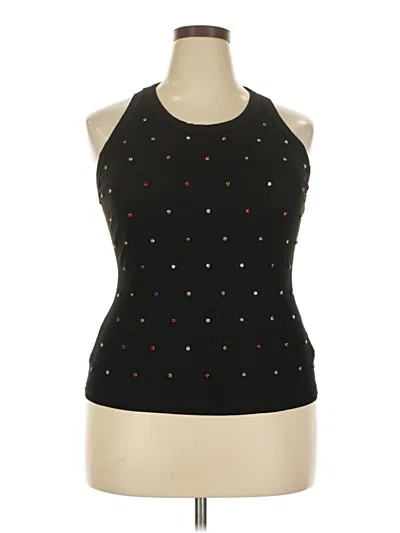 Pre-owned Unbranded Sleeveless Top Black Halter Neckline Tops