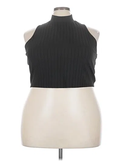 Pre-owned Unbranded Sleeveless Top Black Halter Neckline Tops