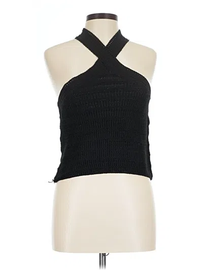 Unbranded Sleeveless Top Black Halter Neckline Tops