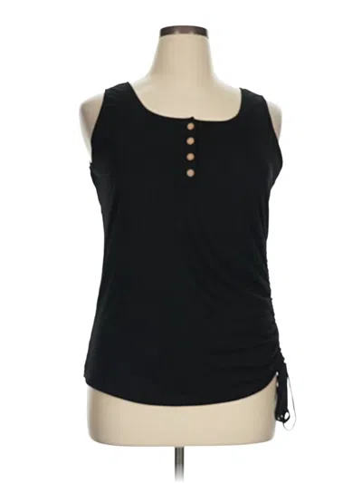 Pre-owned Unbranded Sleeveless Top Black Scoop Neck Tops