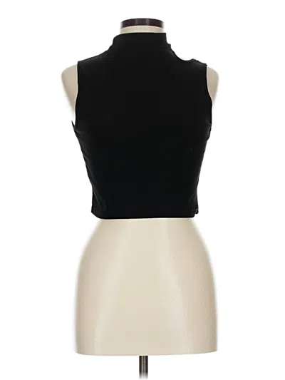 Pre-owned Unbranded Sleeveless Top Black Turtleneck Tops