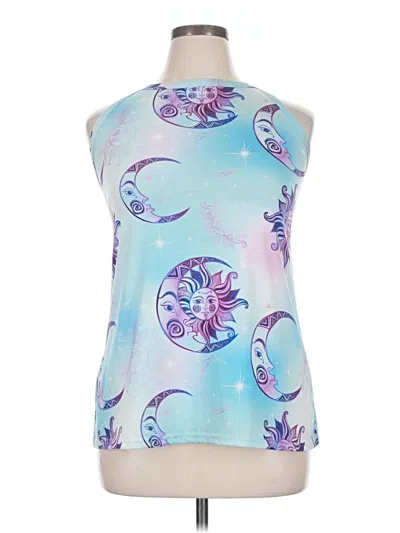 Pre-owned Unbranded Sleeveless Top Blue Boatneck Tops