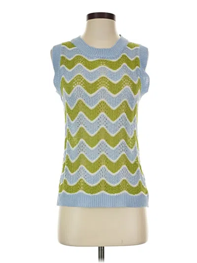 Pre-owned Unbranded Sleeveless Top Blue Boatneck Tops