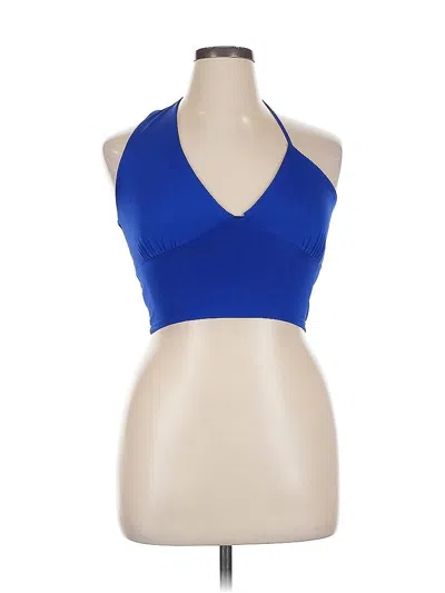 Pre-owned Unbranded Sleeveless Top Blue Halter Neckline Tops