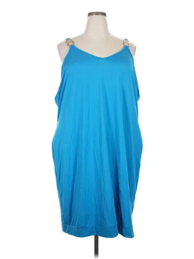 Pre-owned Unbranded Sleeveless Top Blue Halter Neckline Tops