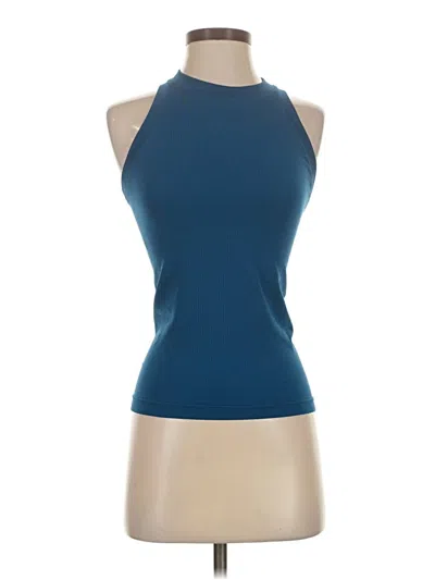 Pre-owned Unbranded Sleeveless Top Blue Halter Neckline Tops