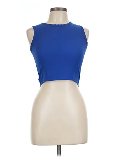 Pre-owned Unbranded Sleeveless Top Blue Halter Neckline Tops
