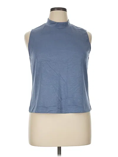 Pre-owned Unbranded Sleeveless Top Blue High Neck Tops