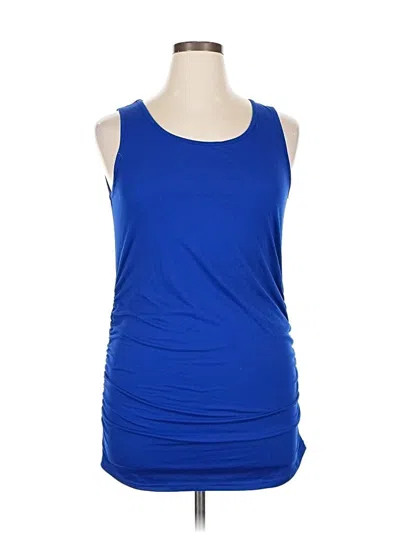 Pre-owned Unbranded Sleeveless Top Blue Scoop Neck Tops