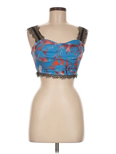 Unbranded Sleeveless Top Blue Sweetheart Neckline Tops