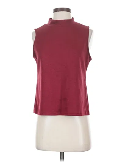 Pre-owned Unbranded Sleeveless Top Burgundy High Neck Tops
