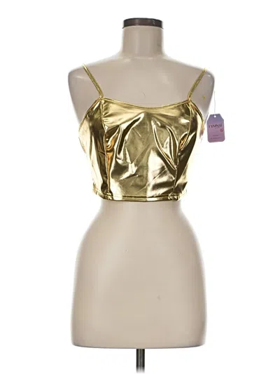 Unbranded Sleeveless Top Gold Strapless Neckline Tops