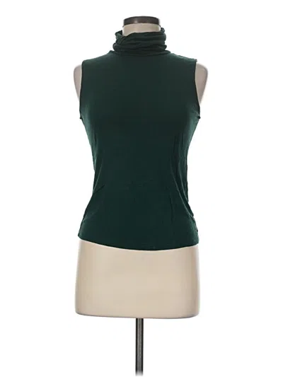 Pre-owned Unbranded Sleeveless Top Green Turtleneck Tops